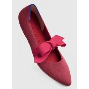Rare Rothy's Women’s Cinnamon Red The Mary Jane bow point flats Size 7.5